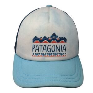 Patagonia Snapback Trucker Hat Blue One Size Colorblock Mesh Back
